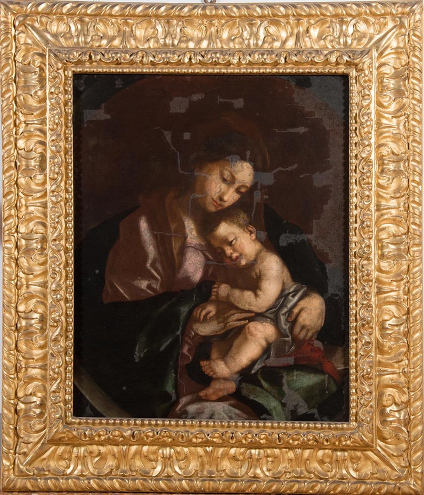 Maestro del XVII sec., “Madonna con bambino”.