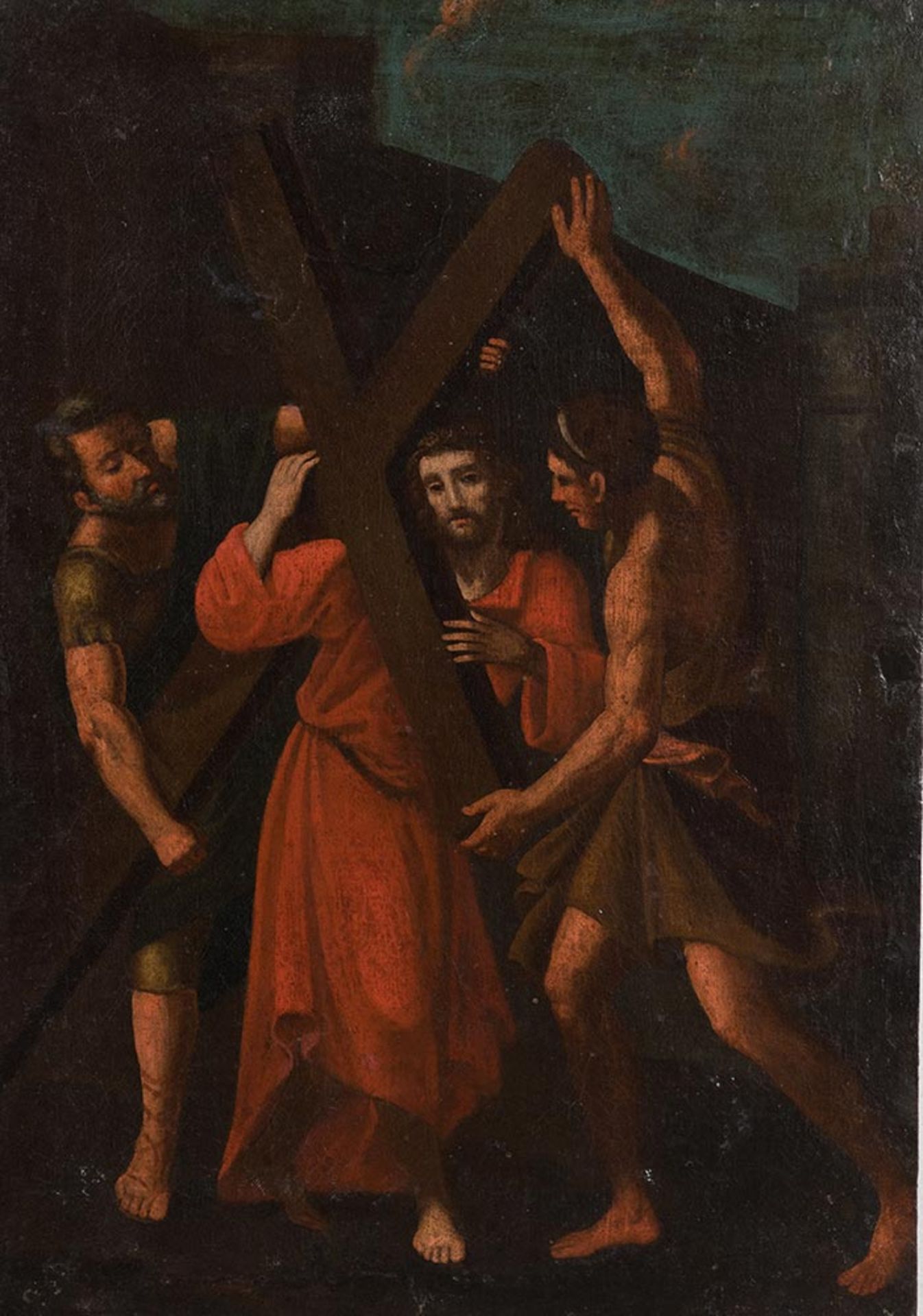 Maestro Emiliano del XVII sec., “Scene della Via Crucis”. - Image 3 of 5
