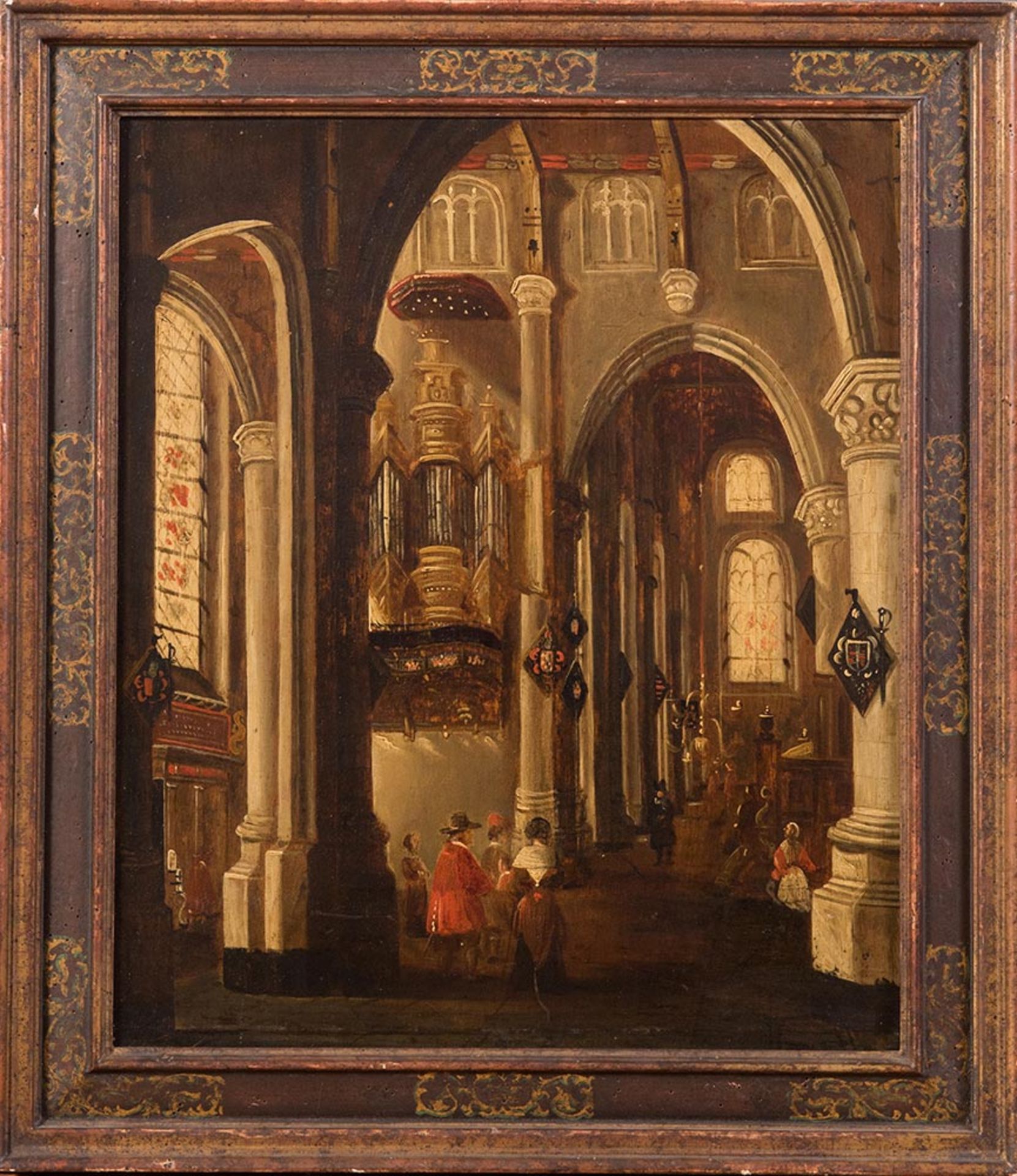 Johann Peter Neef (1753 - 1796), ambito di, “Interno di chiesa”.