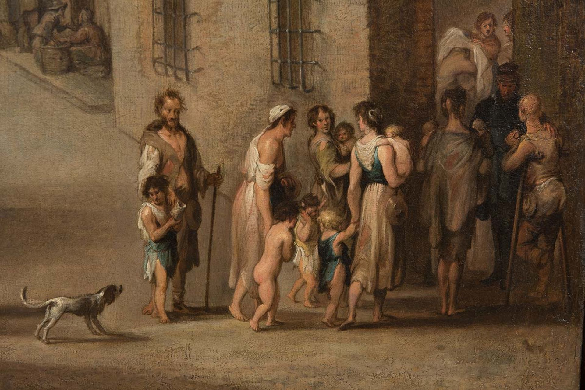 Cornelis de Wael (Anversa 1592 – Roma 1667), “Le sette opere di misericordia”. - Image 5 of 6