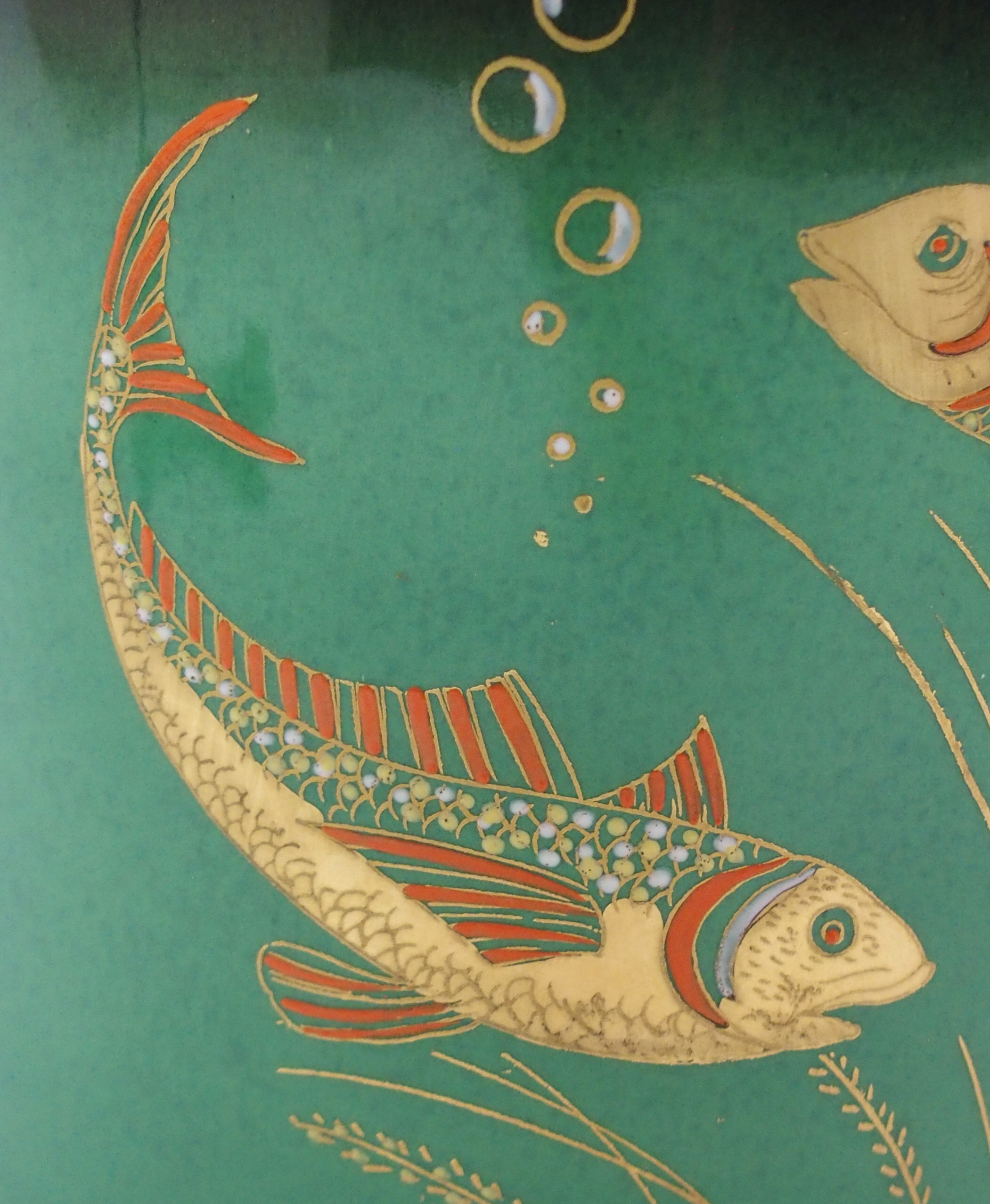 A Carlton Ware for Dunhill 1930s tobacco jar decorated in the River Fish pattern, each side - Image 3 of 10