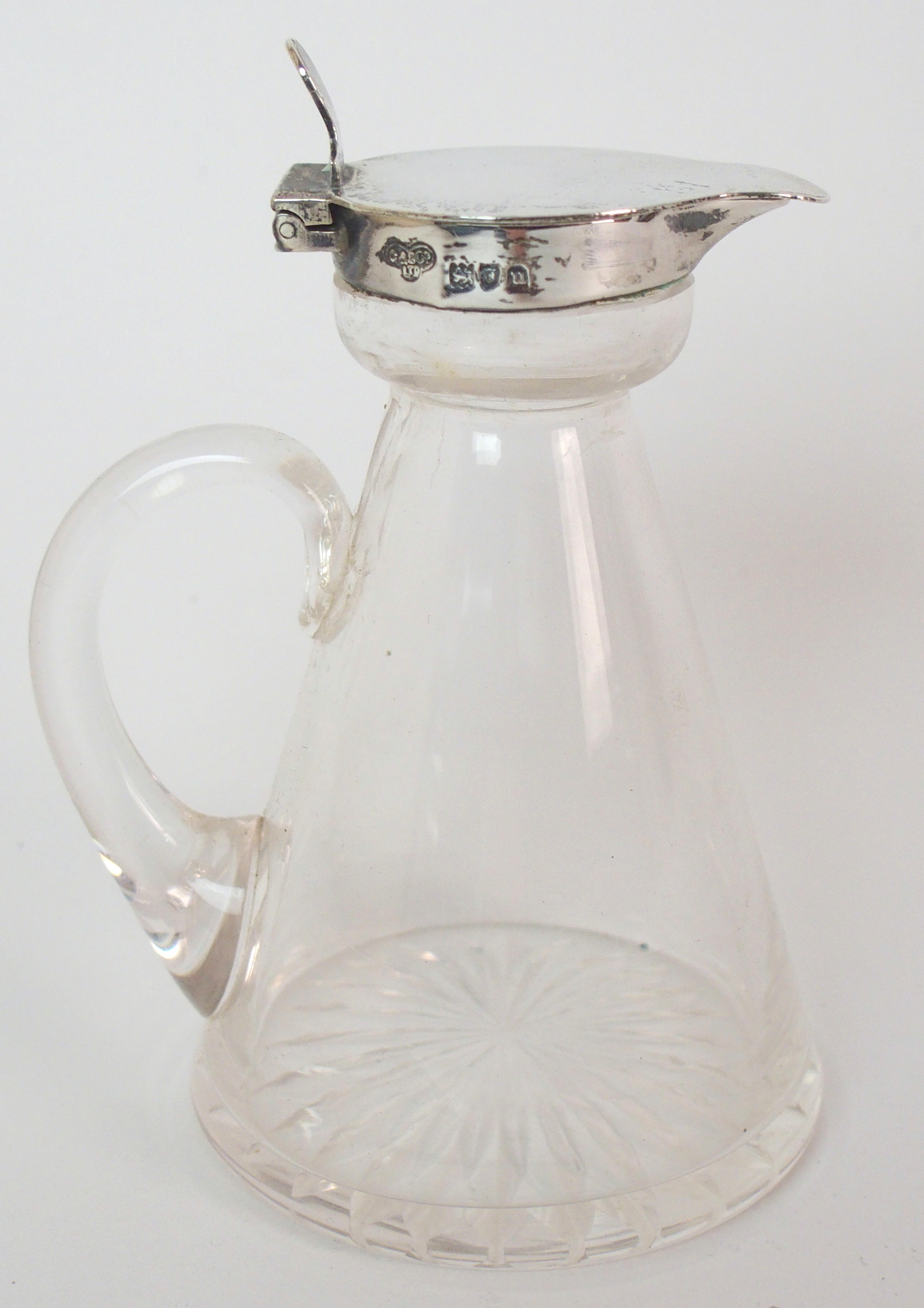 A silver topped whisky noggin by Goldsmiths and Silversmiths Co. Limited, London 1915, of conical