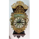 *WITHDRAWN* A DUTCH FRIESLAND WALL CLOCK 'STOELKLOK' with gilt and painted decoration, 57.5cm high