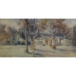 •ALEXANDER MACBRIDE RSW, RI (SCOTTISH 1859 - 1955) AUTUMN SUNLIGHT Watercolour, signed, 18 x 34.