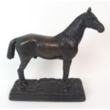 AFTER ALFRED DUBUCAND (1829-1894) - A BRONZE STUDY OF A STALLION 21cm long Condition Report: