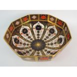 A ROYAL CROWN DERBY OCTAGONAL BOWL in pattern 1128, circa 1976, 27cm diameter Condition Report: