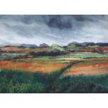 •JOHN MATHISON RGI (SCOTTISH 1935 - 1991) CROFTERS' FIELDS, DRUMBUIE Watercolour, 56 x 76cm (22 x