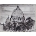 •SIR BASIL URWIN SPENCE OM, OBE, RA, ROI, PPRIBA, ARSA (SCOTTISH 1907 - 1976) ST PETERS FROM THE