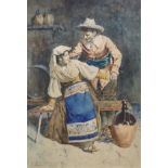 EUGENIO ZAMPIGHI (ITALIAN 1859 - 1944) A PLAYFUL OVERTURE Watercolour, signed, 54.5 x 37cm (21 1/2 x