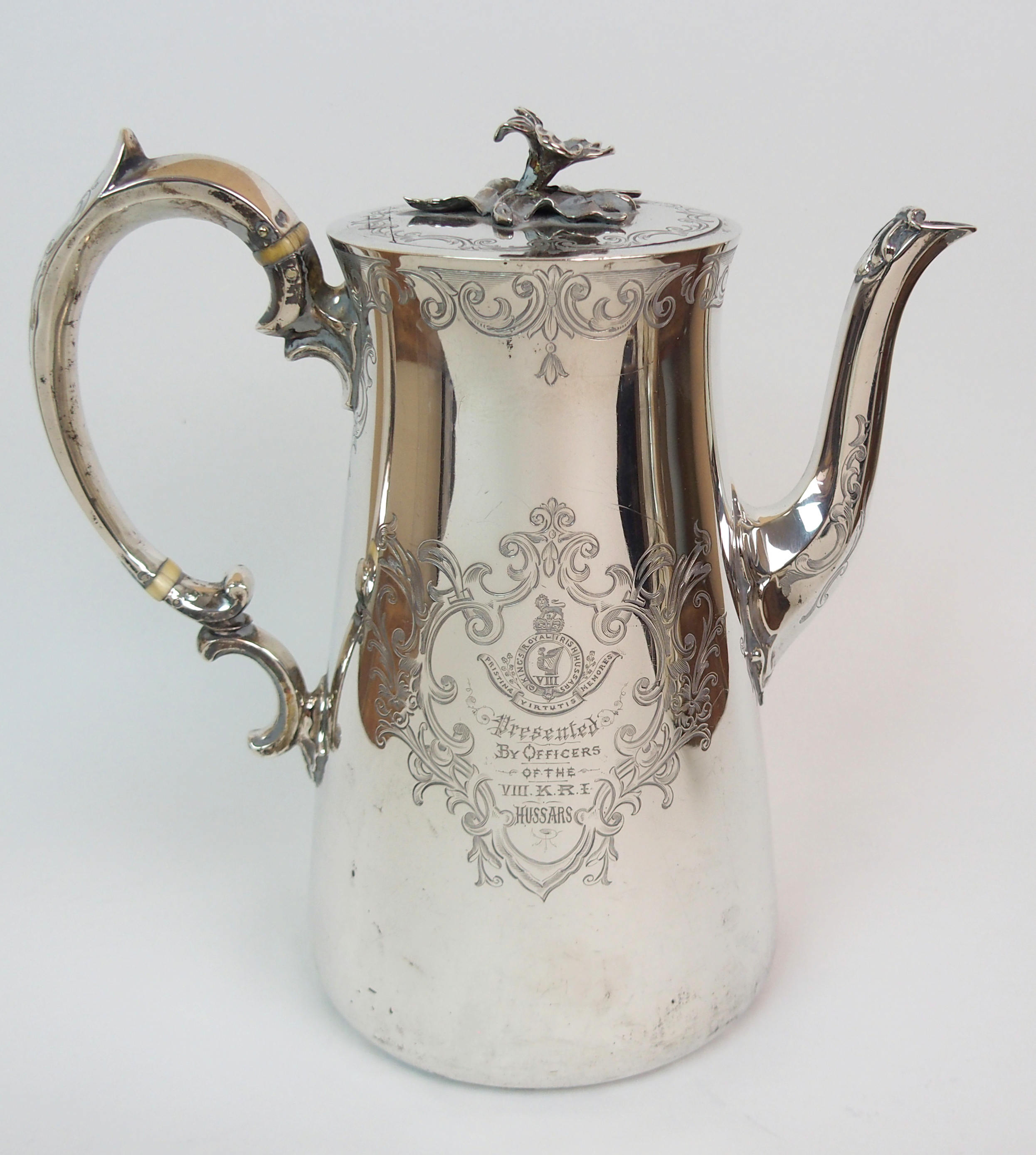 OF MILITARY INTEREST - A VICTORIAN TEAPOT WITH MATCHING HOT WATER POT by John Wilmin Figg, London - Image 2 of 10