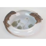 A ROYAL COPENHAGEN SALAMANDER DISH the dish with two Salamanders facing each other and painted