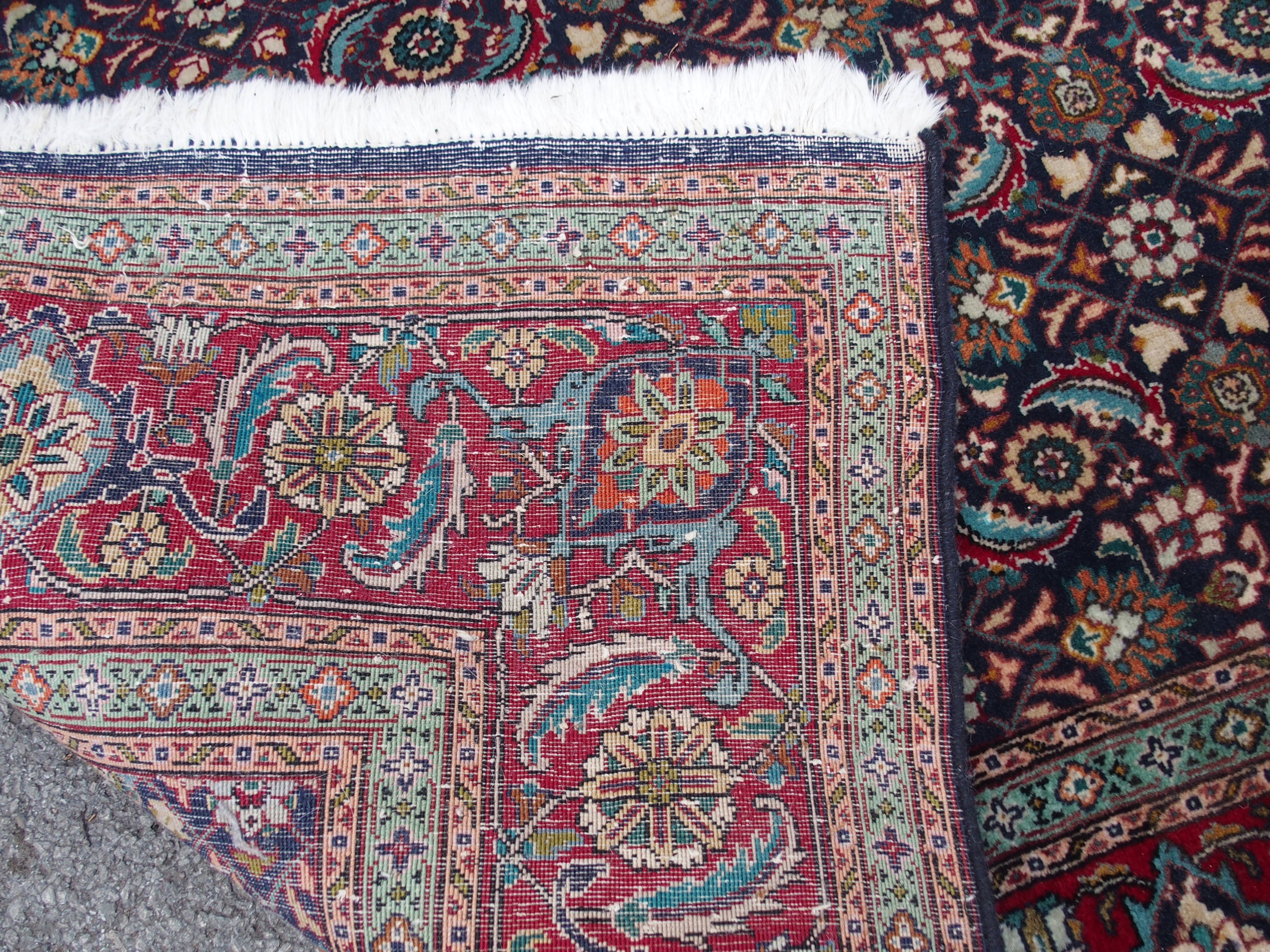 A HAMADAN BLUE GROUND RUG with allover design with red border, 188cm x 272cm Condition Report: - Image 6 of 6