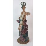 A LLADRO GRES FIGURE FAIRY BALLERINA modelled as an Eastern Dancer with headdress and winged top,