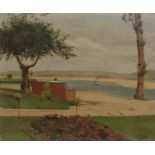 ANDRES SETUAIN (SPANISH 1883 - ?) 'LA BAHIA' - JARDIN DE LA AVENIDA DE LA REINA VICTORIA (SANTANDER)