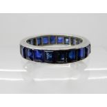 A SAPPHIRE SET FULL ETERNITY RING finger size approx L, weight 4gms Condition Report: Some