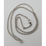 An 18ct white gold chain by Chopard, stamped Chopard to the tag with Swiss St. Bernard hallmarks,