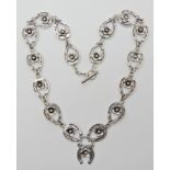 A silver lucky horseshoe necklace by Danish silversmith FROM, length approx 44cm, weight 42gms