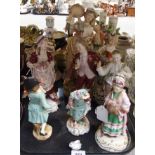 A pair of Rudolstadt figures, a Royal Vienna figure and assorted other continental figures (some