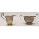 A silver cream and sugar, Birmingham 1934, 190gms