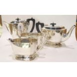 A four piece silver tea service, Birmingham 1946, 1638gms