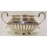 A silver sugar bowl, rubbed marks, 157gms