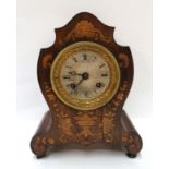 A French inlaid mantle clock, the movement marked Dupont 1782 4 1/2