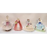 Four Royal Doulton figures including Daydreams, Giselle, The Ballerina and Janet (4)