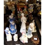 Two Royal Doulton figures Lucy and Babie, Royal Worcester nun candlesnuffer, two B & G figures and