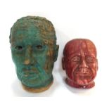Two pottery busts of men (2), tallest 26cm high (damage and restoration) Gilbert Telfer