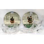 A pair of Royal Doulton seriesware plates, Sir Andrew Acuecheek and Sir Toby Belch together with a