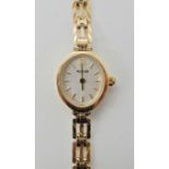 A 9ct gold ladies Accurist watch and strap, weight including mechanism 9.7gms Condition Report: