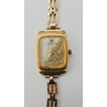 A gold plated ladies Raymond Weil watch head with a 9ct gold strap Condition Report: