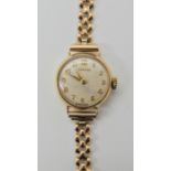 A 9ct gold Certina ladies watch weight including mechanism 11.7gms Condition Report: