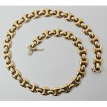 A 9ct gold fancy link necklace weight approx 32.6gms Condition Report: