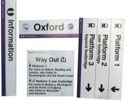 First Great Western modern image signs x4 to include: OXFORD with Bicester Link sticker, 39.5in x