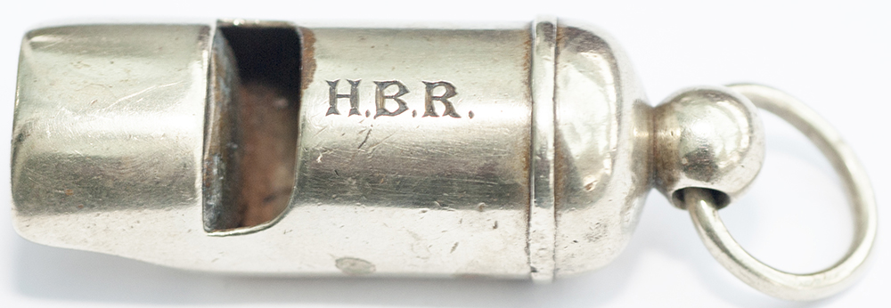 Hull and Barnsley Railway nickel plated brass organ pipe type guards whistle stamped on the top H.