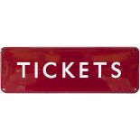 BR(M) FF enamel doorplate TICKETS measuring 18in x 6in. In virtually mint condition.