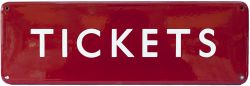 BR(M) FF enamel doorplate TICKETS measuring 18in x 6in. In virtually mint condition.