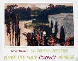 Poster GPO FORD BRIDGE BERWICK-UPON-TWEED by John O'Connor. Measures 36in x 29in and is in excellent