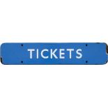 BR(SC) FF enamel doorplate TICKETS measuring 18in x 3.5in. In very good condition with a few small