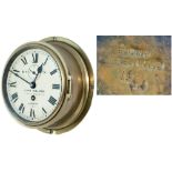 BR(S) brass 6in ships clock, original dial lettered B.R.(S) JOHN WALKER 1 SOUTH MOLTON ST LONDON