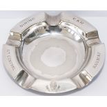 Great Central Railway silverplate ashtray hand engraved G.T. Central Railway Dining Car and with the