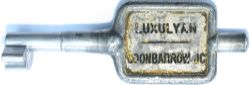GWR/BR-W Tyers No9 single line aluminium key token LUXULYAN - GOONBARROW JC, configuration D. In
