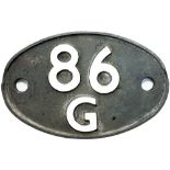 Shedplate 86G Pontypool Road 1950-1967 with sub sheds of Abergavenny 1954-1958, Branches Fork to