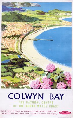 Poster BR COLWYN BAY by A.J. Wilson. Double Royal 25in x 40in. Some restoration including a piece on