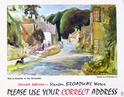 Poster GPO THIS IS STANTON IN THE COTSWOLDS by R.O. Dunlop RA. Measures 36in x 29in and is in