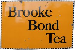 Advertising enamel sign BROOKE BOND TEA measuring 60in x 36in. In good condition with some