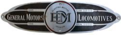 Diesel worksplate GENERAL MOTORS ELECTROMOTIVE DIVISION CLASS 0-4-4-0 SERIAL No26591 DATE 3-61 ex