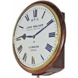 South Eastern Railway 14in mahogany cased English fusee railway clock probably supplied by John