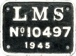 LMS cast iron tenderplate LMS 10497 1945 ex Stanier Class 5 44872. Withdrawn from 10D Lostock Hall